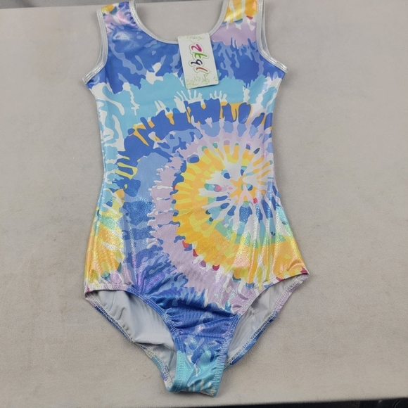 NWT Zkql blue spiral girls leotard size 10 - Picture 4 of 7